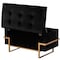 Fabulaxe Velvet Storage Ottoman Stool Box with Abstract Golden Legs - Decorative Sitting Bench, Black Large QI003939.BK.L - alternate 9